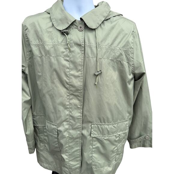 Women's Tudor Court Haband Hooded Jacket Coat Size L Button Up Zip Pockets - Picture 2 of 4